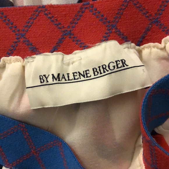 By Malene Birger Red and White Pleated Skirt Size S - Picture 6 of 9